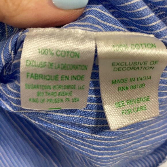 Lilly Pulitzer Moira Off the Shoulder Blue White Striped Blouse Size L - Picture 4 of 8